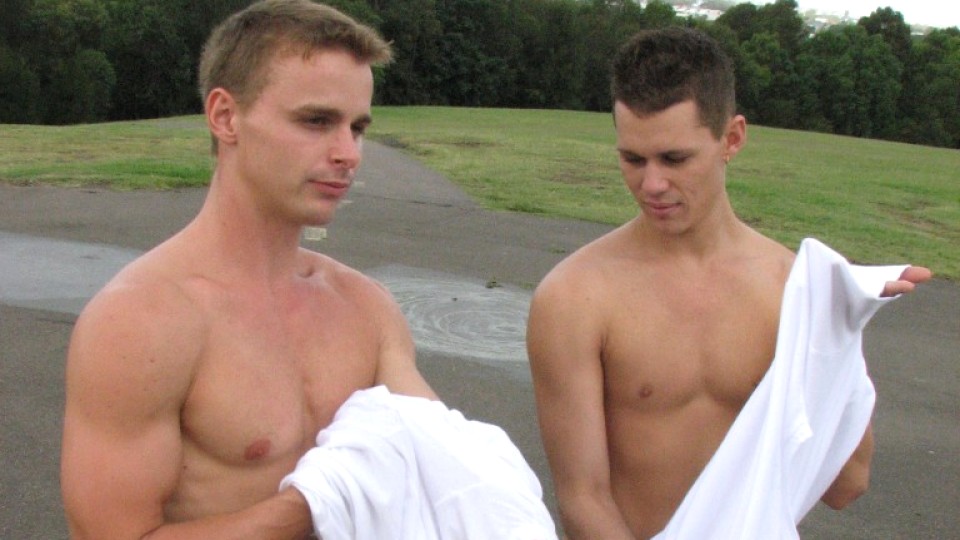 Ed and Tate Aussie Footy Practice
